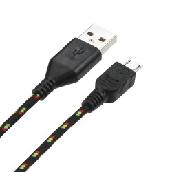 Cable Forro Tela 1.8m Micro USB Negro