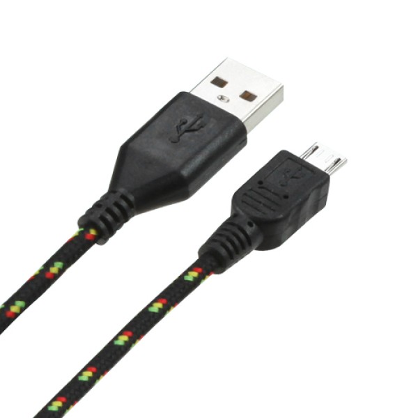 Cable Forro Tela 1.8m Micro USB Negro (17004349) by www.tiendakimerex.com