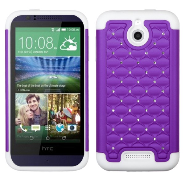 Case Protector HTC One Desire 510 Dual White Purple Shiny Stones (17004401) by www.tiendakimerex.com