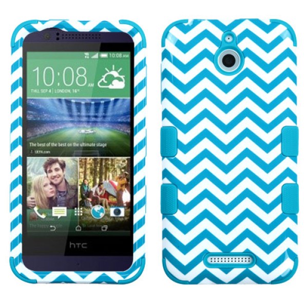 Funda Protector Triple Layer  HTC One  Desire 510 Blanco / Aqua Zic Zac (17004399) by www.tiendakimerex.com