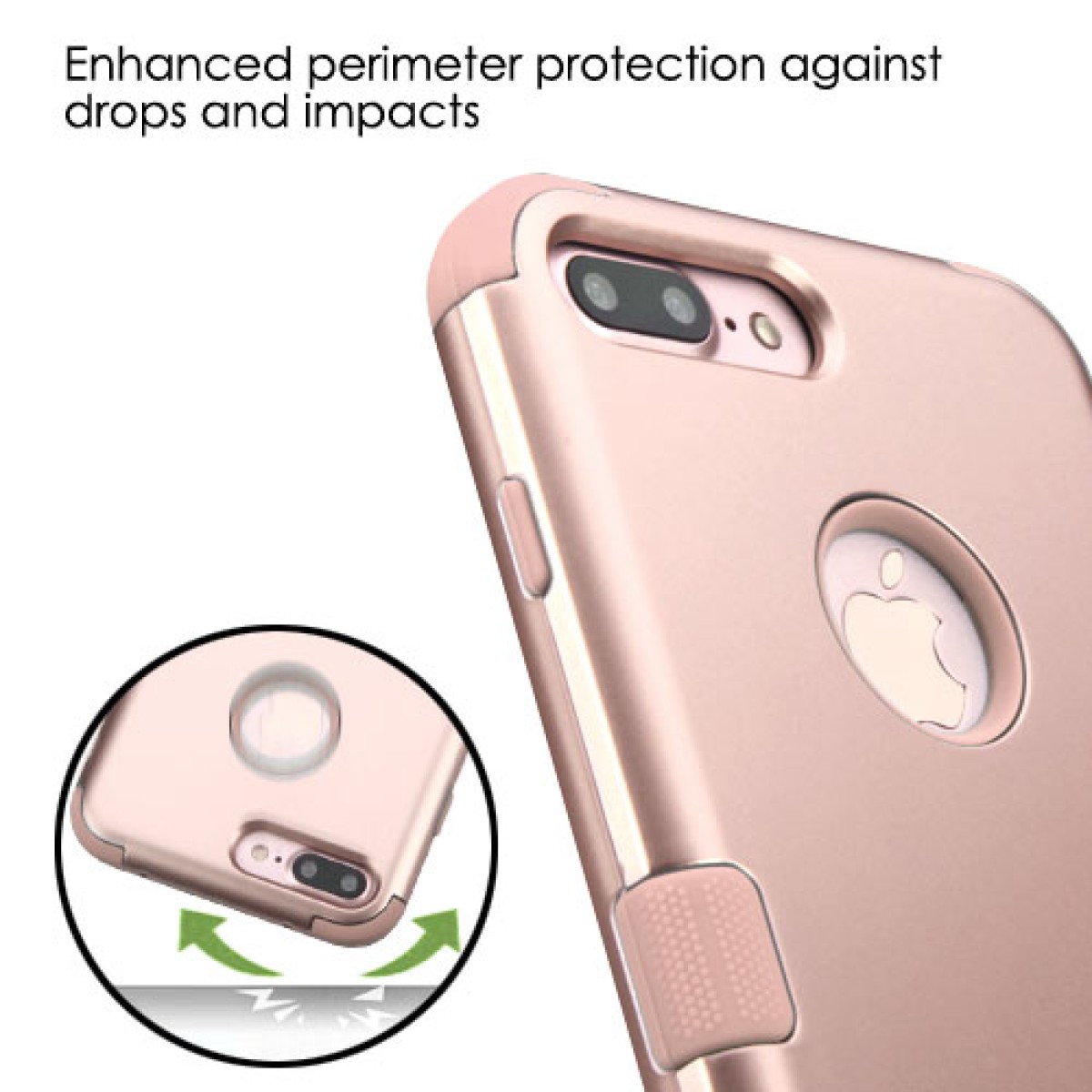 Funda iPhone 7 VRS Design con palo selfie - Rosa claro