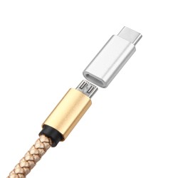 Convertidor Micro USB - Tipo C datos color plata