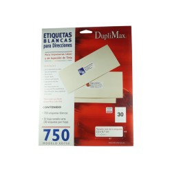 White labels Duplimax  2.5x2.7 cm 750 pieces