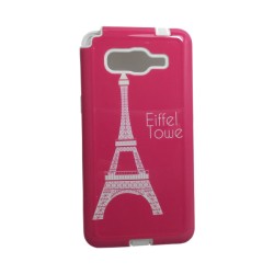 Funda Protector Samsung A5 TPU Eiffel Tower Rosa / Blanco 