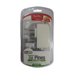 Cargador De Pared Con Cable 30 Pines 1A Duplimax Blanco